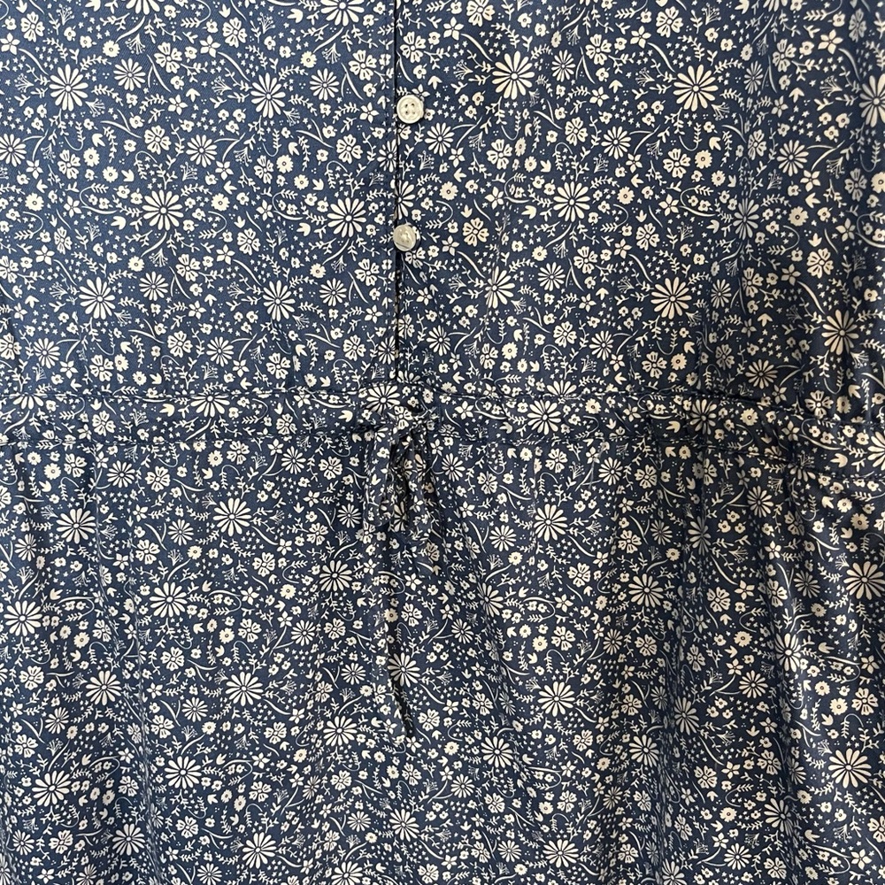 Hope & Henry Floral Print Organic Cotton Midi Dress in Blue and White. Size 10 - Picture 7 of 11